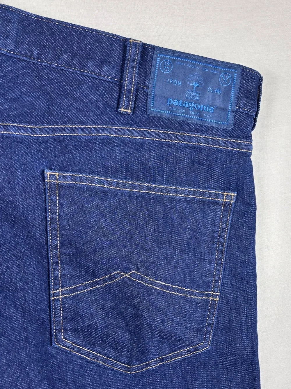 Patagonia Iron Clad Straight Stretch Jeans Men’s 38x32 Dark Wash Organic